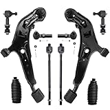New Complete 10-Piece Front Suspension Kit for Nissan & Infiniti - 10-Year Warranty- Both (2) Front Lower Control Arm & Ball Joint, All (4) Tie Rods, 2 Sway Bar, 2 Tie Rod Boots...
