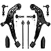 New Complete 10-Piece Front Suspension Kit for Nissan & Infiniti - 10-Year Warranty- Both (2) Front Lower Control Arm & Ball Joint, All (4) Tie Rods, 2 Sway Bar, 2 Tie Rod Boots…