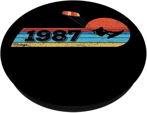 Miniatura 2 de Kitesurfer Kitesurfing Birthday Vintage 1987 born Kitesurf PopSockets Standard PopGrip