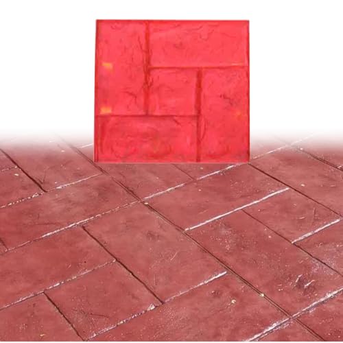 RENLXFI Brick Stamp Mat - Skin Slate Pattern Stone Decorative Texture Pad, Concrete Molds/Cement Imprint for Walkways Garden Patio, Polyurethane Stamping(5 Pack)