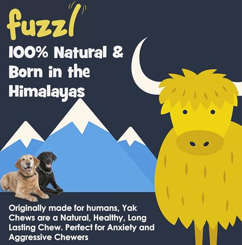 Image of Fuzzl Raspberry, Peanut Butter, Strawberry & Blueberry Himalayan Yak Cheese for Dogs Box 4, 300g Premium Natural Dog Treats | Yak Chews for Dogs Dental Chews