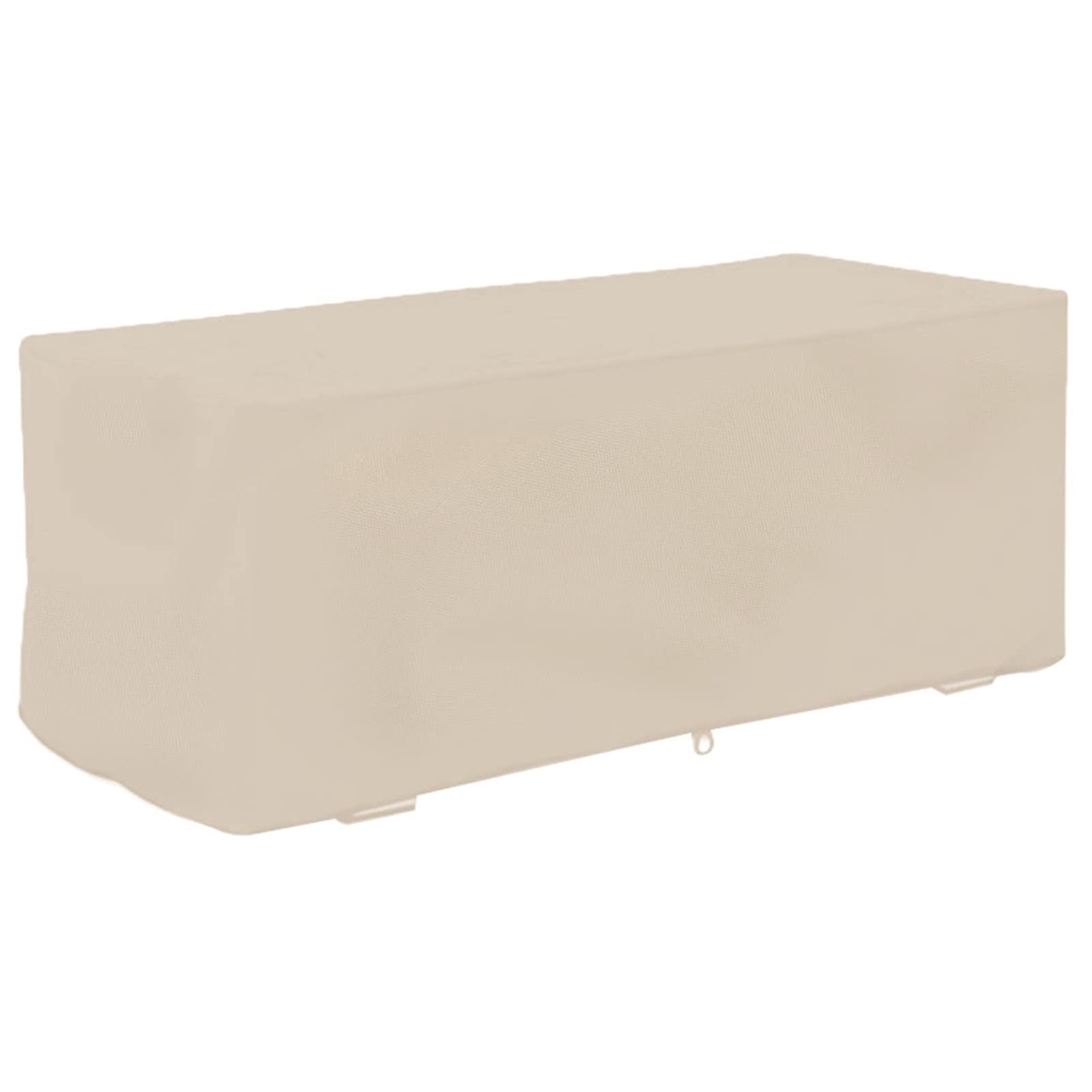 Deck Box Cover Outdoor Storage Box Cover UV Proof Protective Cover for Garden Patio Furniture Oxford Fabric Coffee Beige Black 123x62x55cm (Beige)