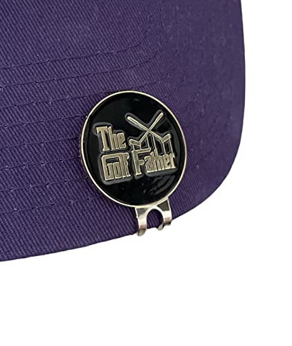 The Golf Father Hat Clip With Enamel Magnetic Ball Marker (Black/Gold) #TOP1