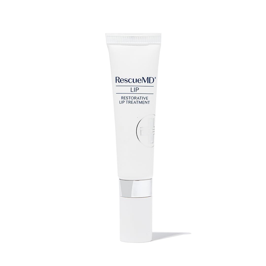 RescueMD Restorative Lip Treatment, Peptide-Powered Rejuvenation + Arnica Repair for Healthy, Hydrated Lips (12mL)