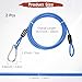 TIXIPEM Security Cable with Hooks and Loops [2Pcs] - 6.56ft / 258.3 Inch Stainless Steel Luggage Lock Safety Cable Use for Bikes & Luggage & Toolbox & Tent - [Blue] Wire Rope Lanyard