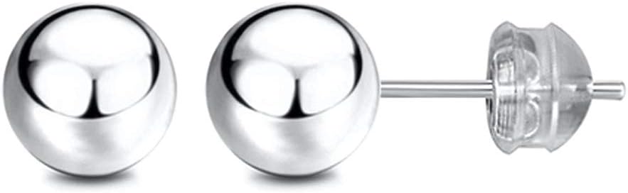 JADENOVA 925 Sterling Silver Earrings Silver Studs Ball Earrings for Women (10mm, 1 Pair)