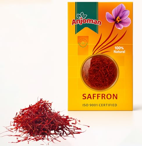 Anjoman Authentic Saffron Threads - 0.3g, Pure, Natural & Hand-Picked, Grade A Quality Saffron with Premium Flavour & Colour for Cooking Paella, Rice, Desserts, Tea & Baking - No Preservatives Kesar