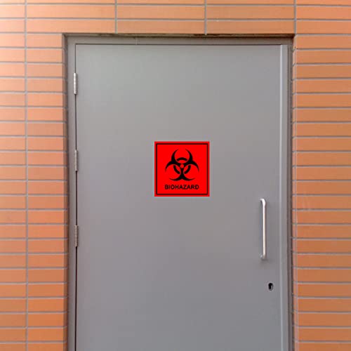 Biohazard Stickers Sign(Pack Of 10), 6" X 6" Digitally Printed Biohazard Labels For Labs, Hospitals And Industrial Use Universal Biohazard Decals, Uv Coated Label #TOP4