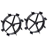 vidaXL 2x Metallrad für 6,5 PS Benzin Gartenfräse Gartenhacke Kultivator Hacke Motorhacke Bodenhacke Bodenfräse Zubehör Metallräder 34cm