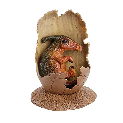 HLGQ Modèle d'œuf à éclosion de Dinosaures, Jouets cognitifs éducatifs pour Enfants, prédateur d'ère de Dinosaure dans la Sculpture de la Collection d'éclosion des œufs,Parasaurolophus Cover