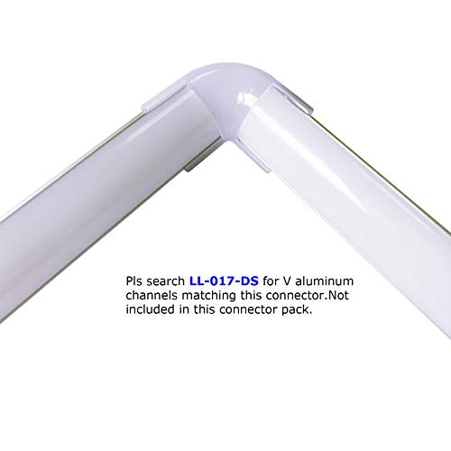 Litever 90 Degrees Corner Connectors, ONLY for Litever Slim V Shape LED Strip Aluminum Channels, Screws Included, LL-016-90D