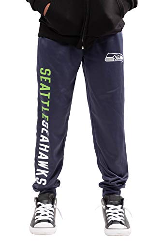 Ultra Game NFL Seattle Seahawks Youth High Performance Moisture Wicking Fleece Jogger Sweatpants, Team Color, 18 20
