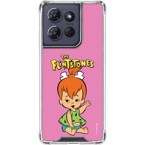 Skinit Clear Phone Case Compatible with Moto G Play 5G (2025) - Officially Licensed The Flinstones Pebbles Flintstone Design