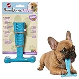 SPOT Bam-Bones Puppy T-Bone Dog Chew Toy, Chicken Flavor, 6 Inch, Bamboo Fiber & Flexible Rubber, Easy Grip Design for Gentle Chewers, Small Dogs & Puppies