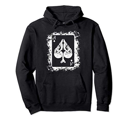 Ace of Spade Poker Gótico Halloween Baraja de cartas Jugador Sudadera con Capucha