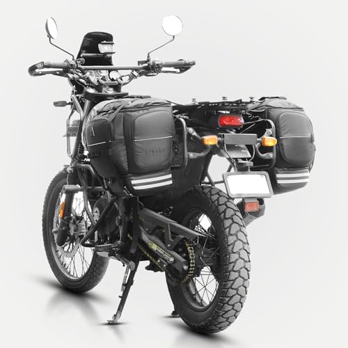 Image of STRABO Polyester Daytona V2 Saddlebags + Backpacks for Bikes, Water Resistant- Colour Black (80L)