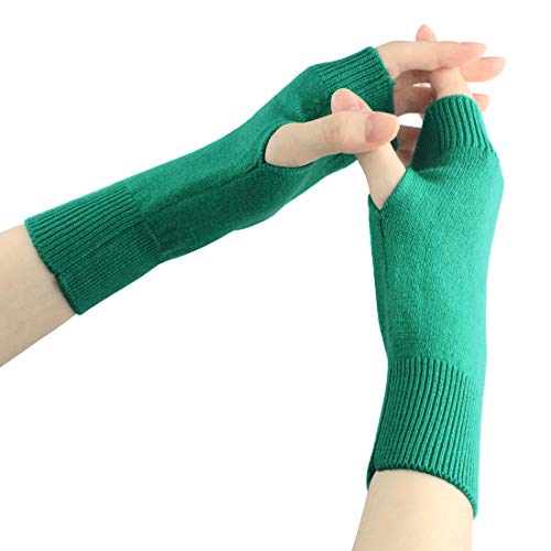Guantes sin dedos de cachemir Larcele para mujer suaves y elegantes en color verde