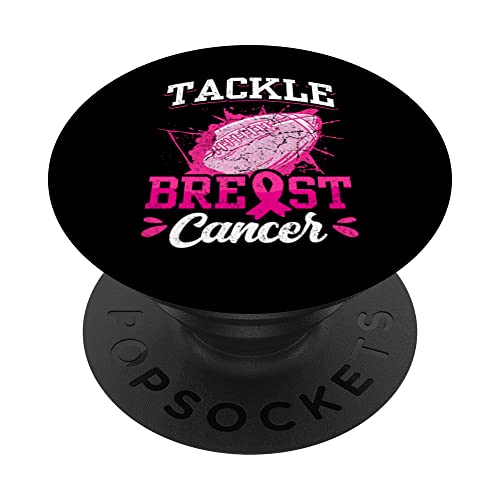 Tackle Football Breast Cancer Awareness Team Fighter Lover PopSockets PopGrip Intercambiable