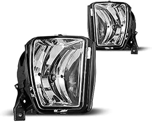 AUTOWIKI Fog Lights Assembly For 2013-2018 Dodge Ram 1500 Pickup, 2019 Dodge Ram 1500 Classic With Clear Lens 2PCS Bumper Fog Lights w/ 9006 12V 51W Bulbs