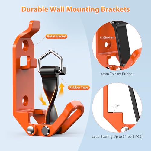 HUIJUTCHEN 4 Pcs Shovel Mount for Roof Rack, Metal Rubber Clamps, Wall Mounting Brackets, Axe Holder, Wall Mount Kit, Accessories for Roof Rack, Hanging Bike, Boats, Truck, Tool Hangers