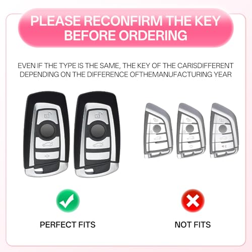 Avalessia for BMW Key Fob Cover with Keychain,3 Buttons Soft TPU Protector Bling Car Keys Case Shell Compatible with BMW X1 X3 X4 X5 X6 1 2 4 5 6 7 M3 M5 M6 GT3 GT5 G30 F10 F15 F16 F20(Silver Purple) — view 2