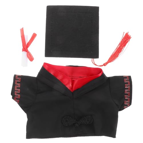 Abaodam 1Set Graduation Plush Set with Cap and Adorable Outfit Present for Graduation Celebration Unique Graduation Costume for Stuffed Animals Trim Tassel Hat