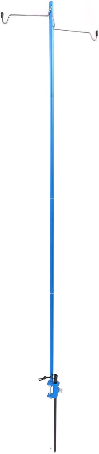 Camping Lantern Stand, Portable Lightweight Aluminum Alloy Lamp Pole for Outdoor Camping, Hiking, Beach, Easy to Use with Adjustable Brackets and Spacers, Includes Storage Bag (Blue)