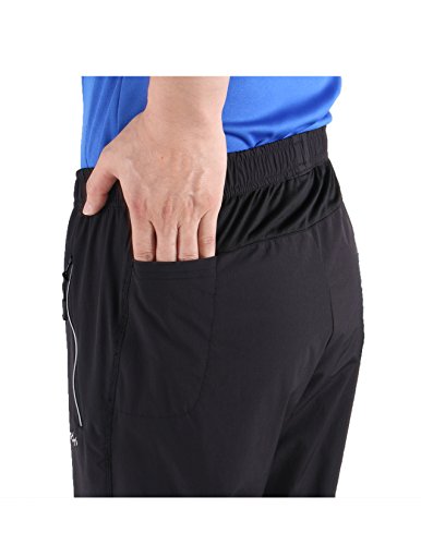 Trailside Supply Co. Mens Workout Athletic Pants For Sports Gym Travel - Stretchy,Breathable, Black, L #TOP5