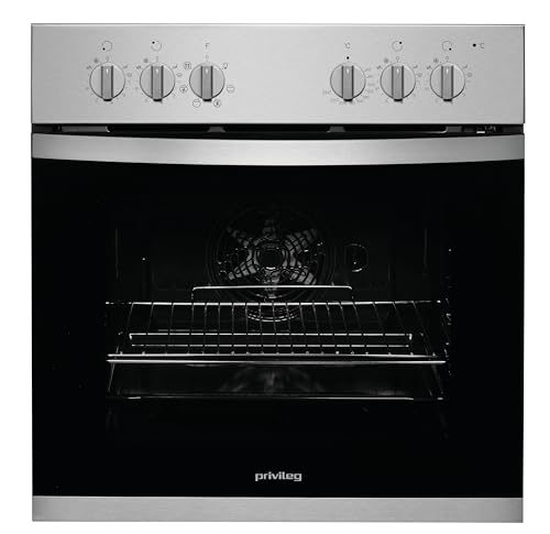 Privileg PHVK3 NN5F IN Einbauherd / 65 L/Edelstahl Einbau-Herd/Multifunktions-Umluftherd mit 5 Funktionen/Vollglasinnentür, 2-fach verglast