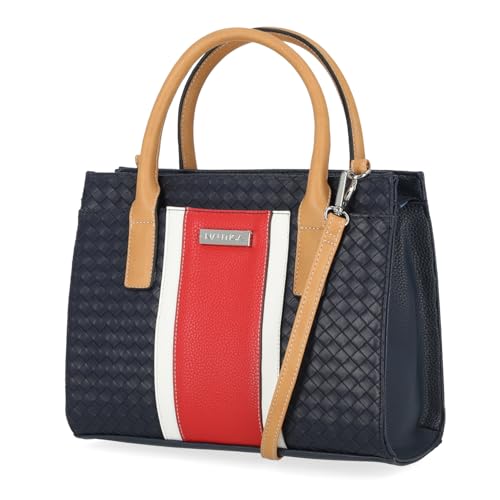 Nautica Sandy Jr. Top Handel Satchel with Removable Crossbody Strap, Indigo (Woven)