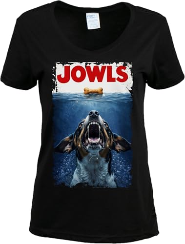 Rat Terrier Tri Color Jowls Funny Dog Mom T-Shirt - Ratty Dog Owner Humor Joke Gift Novelty Tee Shirt for Women - (Vneck,3XL)