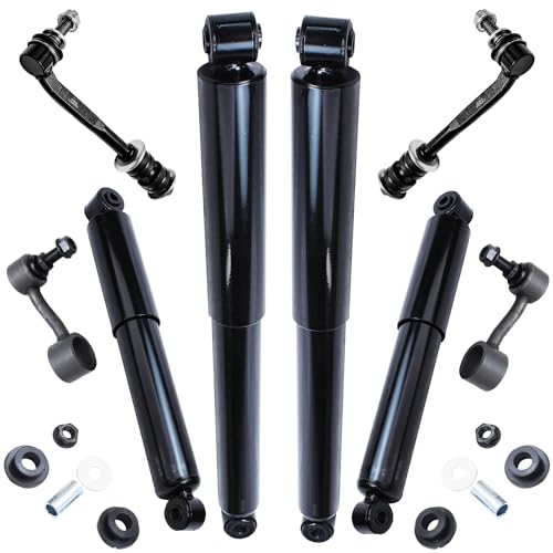 Image of Detroit Axle - Shock Absorbers Kit for 2004-2009 Dodge Durango Chrysler Aspen 2005 2006 2007 2008, 4 Shock Absorbers Assembly 4 Sway Bar Links Front & Rear Replacement