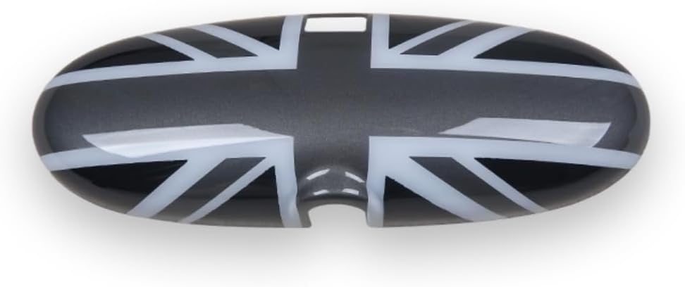 Car Interior Rearview Mirror Cover Shell Trim Sticker Compatible with MINI Cooper R Series R50 R52 R53 2000-2004.7 (Grey Jack, Rearview Mirror Cover)