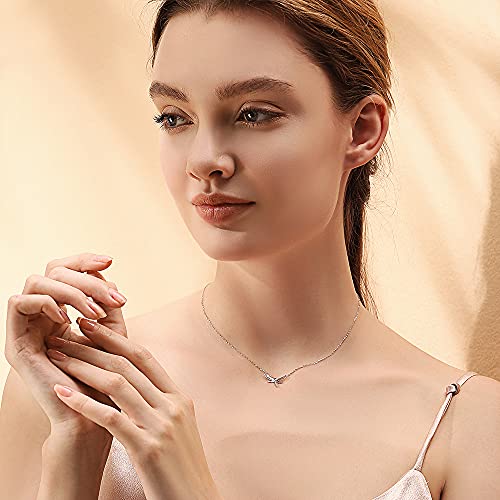 Carleen 14K Solid Yellow Gold Cz Cubic Zirconia Simulated Diamond Small Cute Dragonfly Necklace Dainty Delicate Everyday Fine Jewelry Statement Pendant Christmas Gift For Women Girls, 16+2" Gold Chain #TOP1