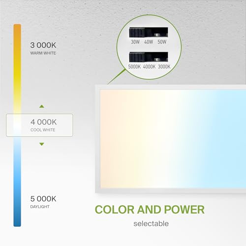 ASD 4 Pack 2x4 LED Flat Panel Light - 30/40/50W UL DLC | 6341LM 3500K 4000K 5000K Selectable Dimmable 2x4 LED Drop Ceiling Light Fixture | 2 x 4 Commercial Recessed Lay in Troffer Lights for Office - Thumbnail 6