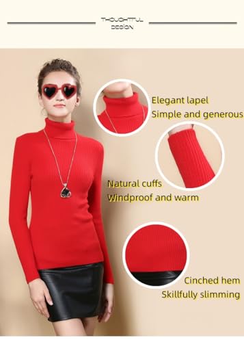 Image of Women's Mock Neck Sweater|Soft Stretch Knit Turtleneck Top|Casual Chic Office Wear