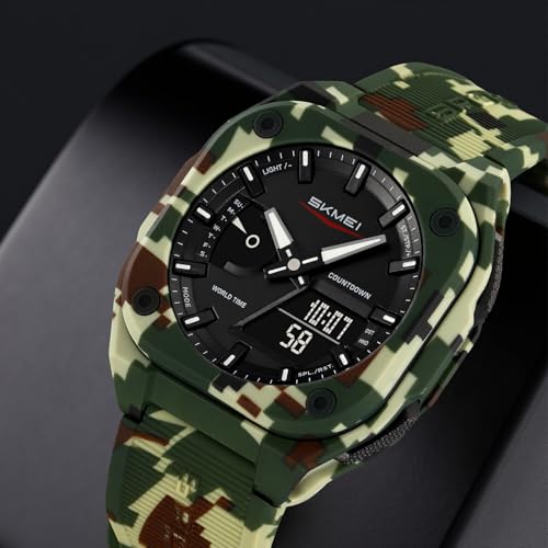 Image of SKMEI Sports Watch for Men and Boys, World Time, 5 Alarms, Countdown Timer and EL Light, 50m Waterproof- 2328