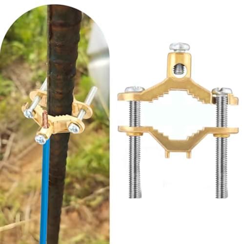 Lot de 3 colliers de serrage en alliage de cuivre pour collage électrique et mise à la terre avec mise à la terre de tuyaux d'eau ou colliers de serrage en acier, convient aux tuyaux de 1,27 à 1,7 cm