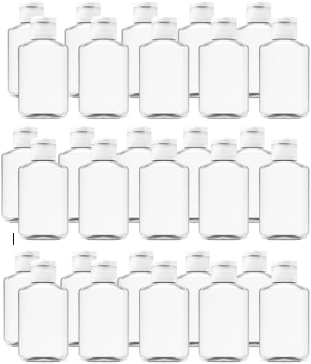 Miniatura 1 de Pixeldot 20 PCS de 2.0 fl oz2oz PET vacío botella exprimible ovalada con tapa abatible