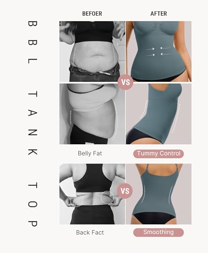 Image of FeelinGirl Womens Tank Top Shapewear Tummy Control Tops Slimming Cami Tank Seamless Compression V Neck Camisole