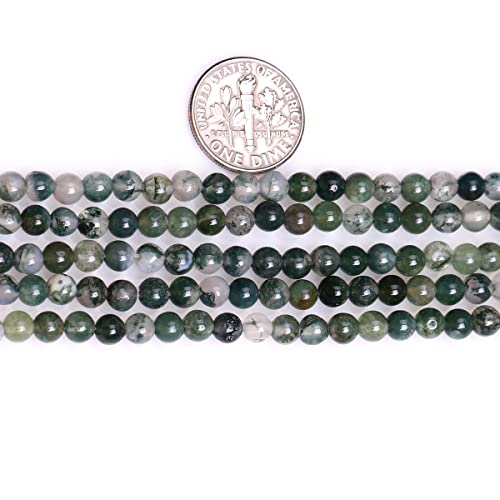 6Mm Round Gemstone Moss Agate Beads Strand 15 Inches Jewelry Making Beads #TOP3