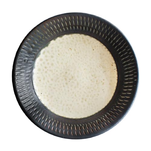 小石原焼 カネハ窯 飛び鉋プレート[小](茶マット) こいしわらやき 陶器 飛び鉋 とびかんな 和食器 手作り 皿 さら 取り皿 日本製 福岡県東峰村 [お申込み順に3〜4ヶ月程度で発送予定]AA35