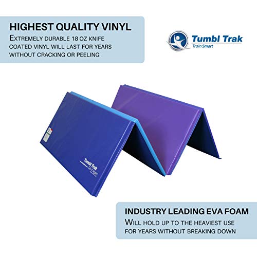 Tumbl Trak Gymnastics Folding Tumbling Panel Mat, 4Ft X 8Ft X 1-3/8In, Blueberry (G-824Bb) #TOP2