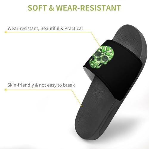 Skull St. Patrick's Day Non Slip Slides Sandals for Women Men Quick Drying Shower Shoes for Bathroom Pool Beach3