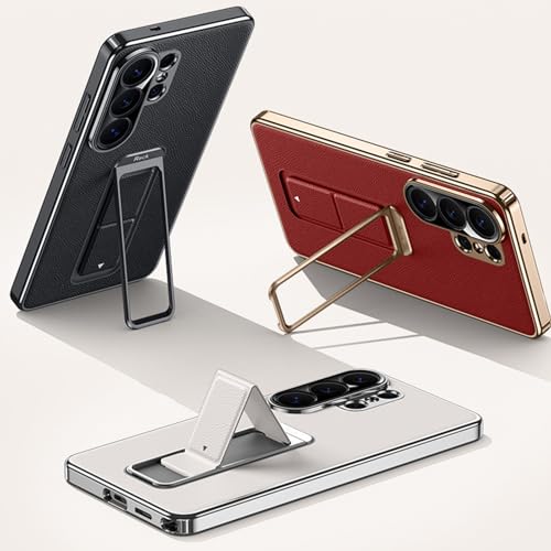 Étui de protection Samsung S26+ chic finition placage argent et dos en cuir noble