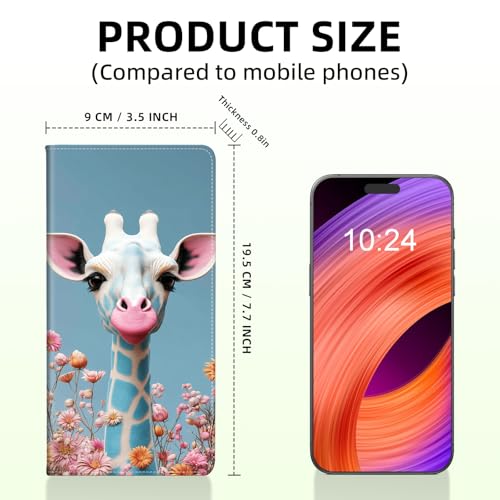 Long Women Wallet, Ultra Slim Thin Wallet for Women, RFID Blocking PU Leather Credit Card Holder, Multi-Card Slots Business Travel Bifold Clutch, Cute Giraffe2