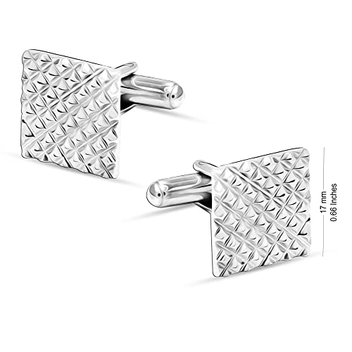 Lecalla Signature Men's 925 Sterling Silver Square Cufflinks Wedding Gift For Dad, Doctor, Lawyer Father's Day #TOP1