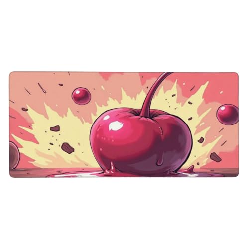 Grand tapis de souris de jeu ordinateur portable imprimé cerises