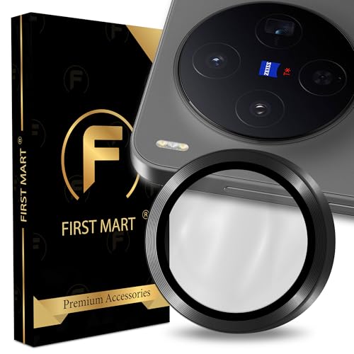 Image of FIRST MART Black Camera Ring Guard Protector for Vivo X300 | Tempered Glass with Metal Alloy Rings, HD Clear, Scratch Resistant, Case-Friendly | Pack of 1