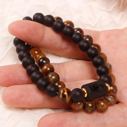 Zodiac Bracelets for Women Black Obsidian Bracelet Constellation Horoscope Crystals Tiger Eye Beads Bracelet Jewelry Gifts 2 Pcs4